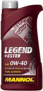 MANNOL LEGEND ESTER 0w40 1л синтетика, масло моторное